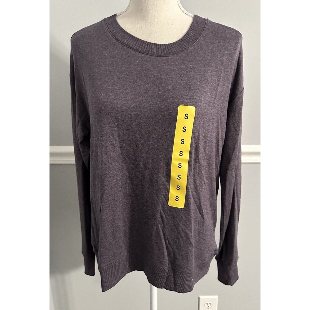 New Splendid Top Womens Size S Pullover Round Neck Long Sleeves Contrast Trim